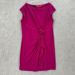 New Directions Woman Magenta Pink Ruched Rosette Sheath Dress Plus Size 22W